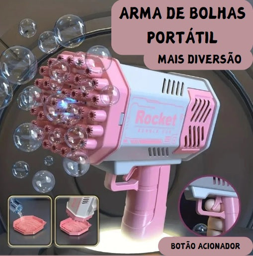 Arma de Bolhas Elétrica Portátil com Luz